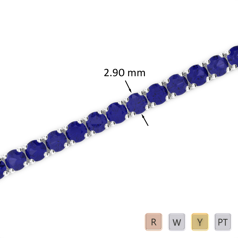 7 Ct Sapphire Bracelet in Gold/Platinum AGBRL-1008