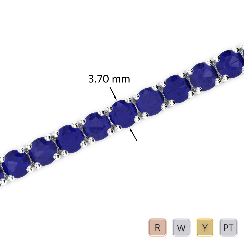 15 Ct Sapphire Bracelet in Gold/Platinum AGBRL-1010