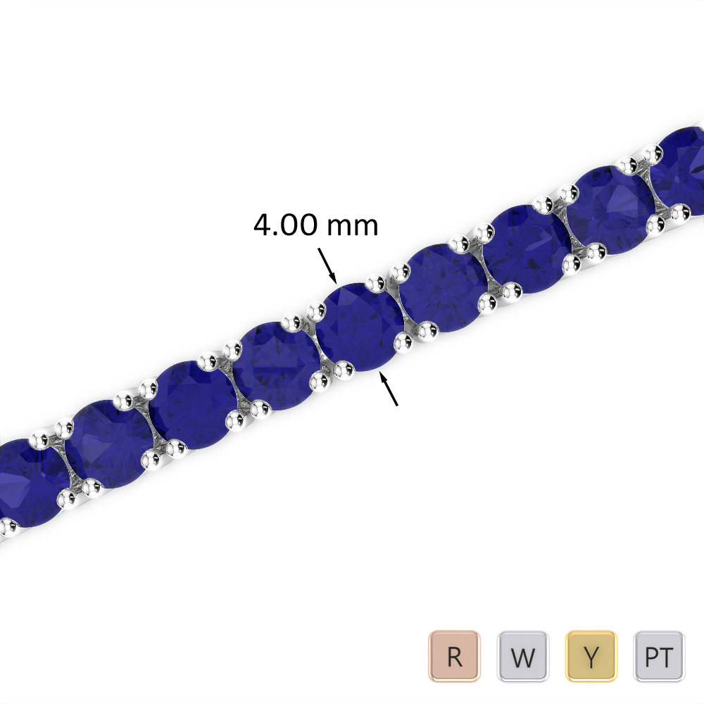 16 Ct Sapphire Bracelet in Gold/Platinum AGBRL-1011