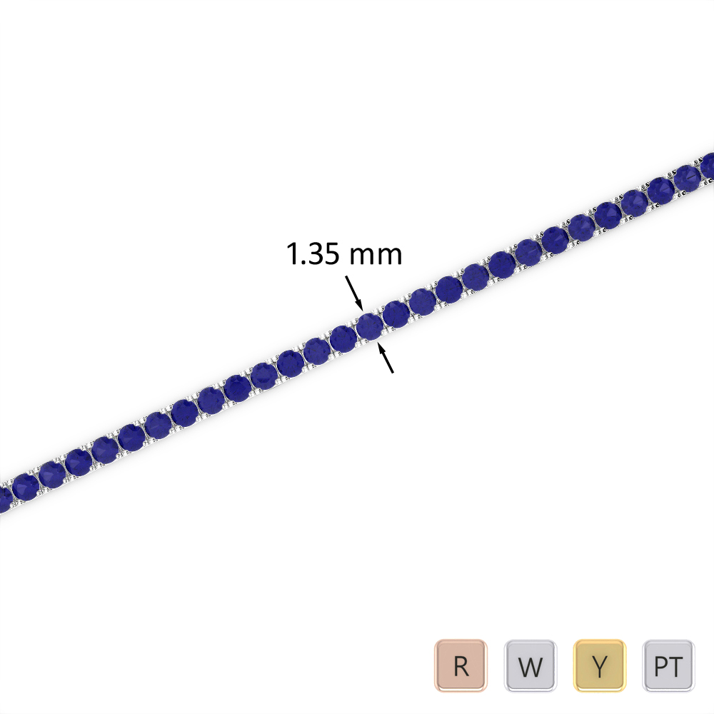 2 Ct Sapphire Bracelet in Gold/Platinum AGBRL-1012