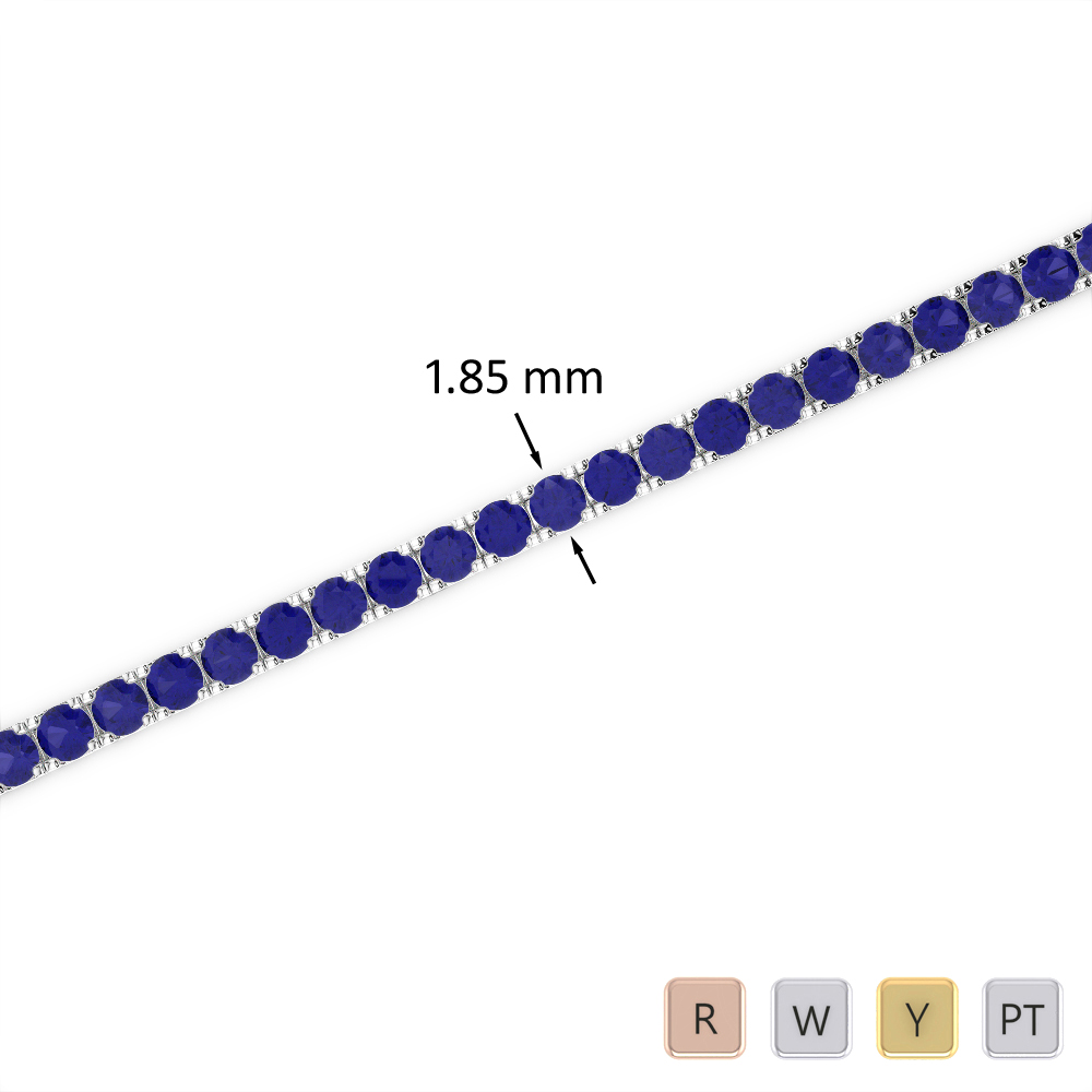 2 Ct Sapphire Bracelet in Gold/Platinum AGBRL-1013