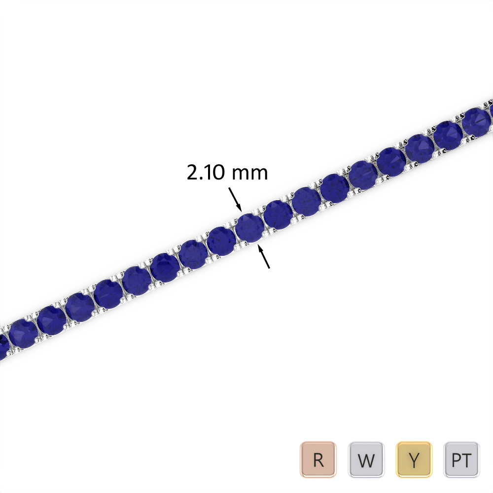 3 Ct Sapphire Bracelet in Gold/Platinum AGBRL-1014