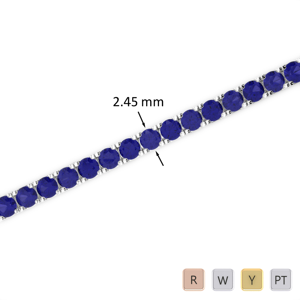 4 Ct Sapphire Bracelet in Gold/Platinum AGBRL-1016