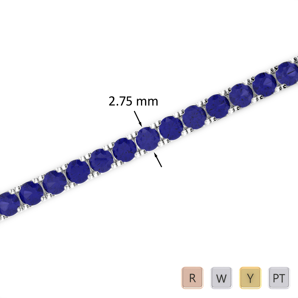 7 Ct Sapphire Bracelet in Gold/Platinum AGBRL-1018