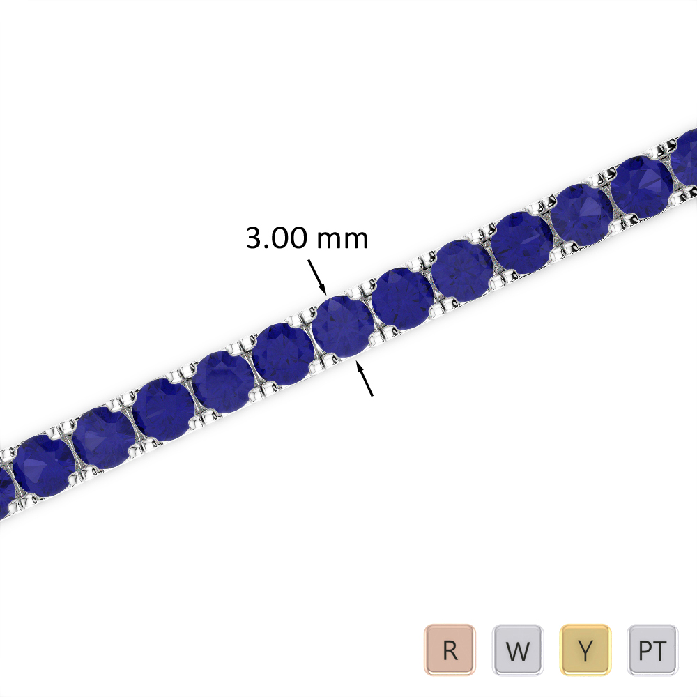 7 Ct Sapphire Bracelet in Gold/Platinum AGBRL-1019