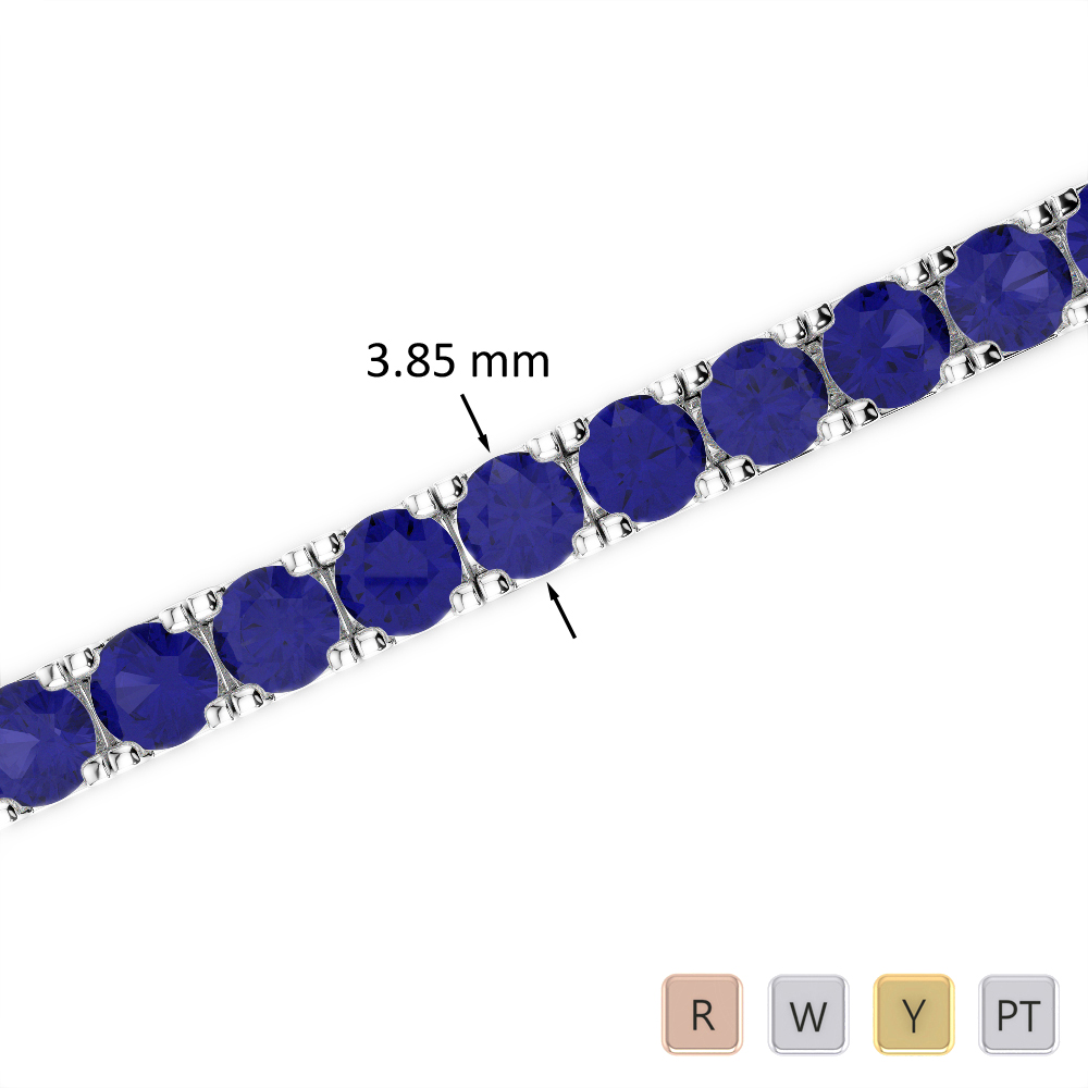14 Ct Sapphire Bracelet in Gold/Platinum AGBRL-1021