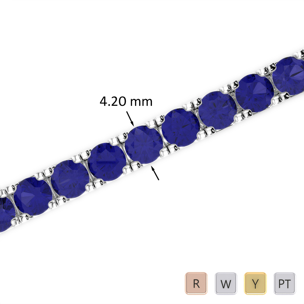 15 Ct Sapphire Bracelet in Gold/Platinum AGBRL-1022
