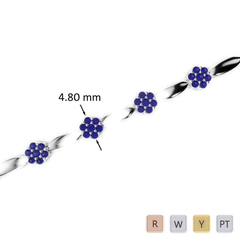1 Ct Sapphire Bracelet in Gold/Platinum AGBRL-1029
