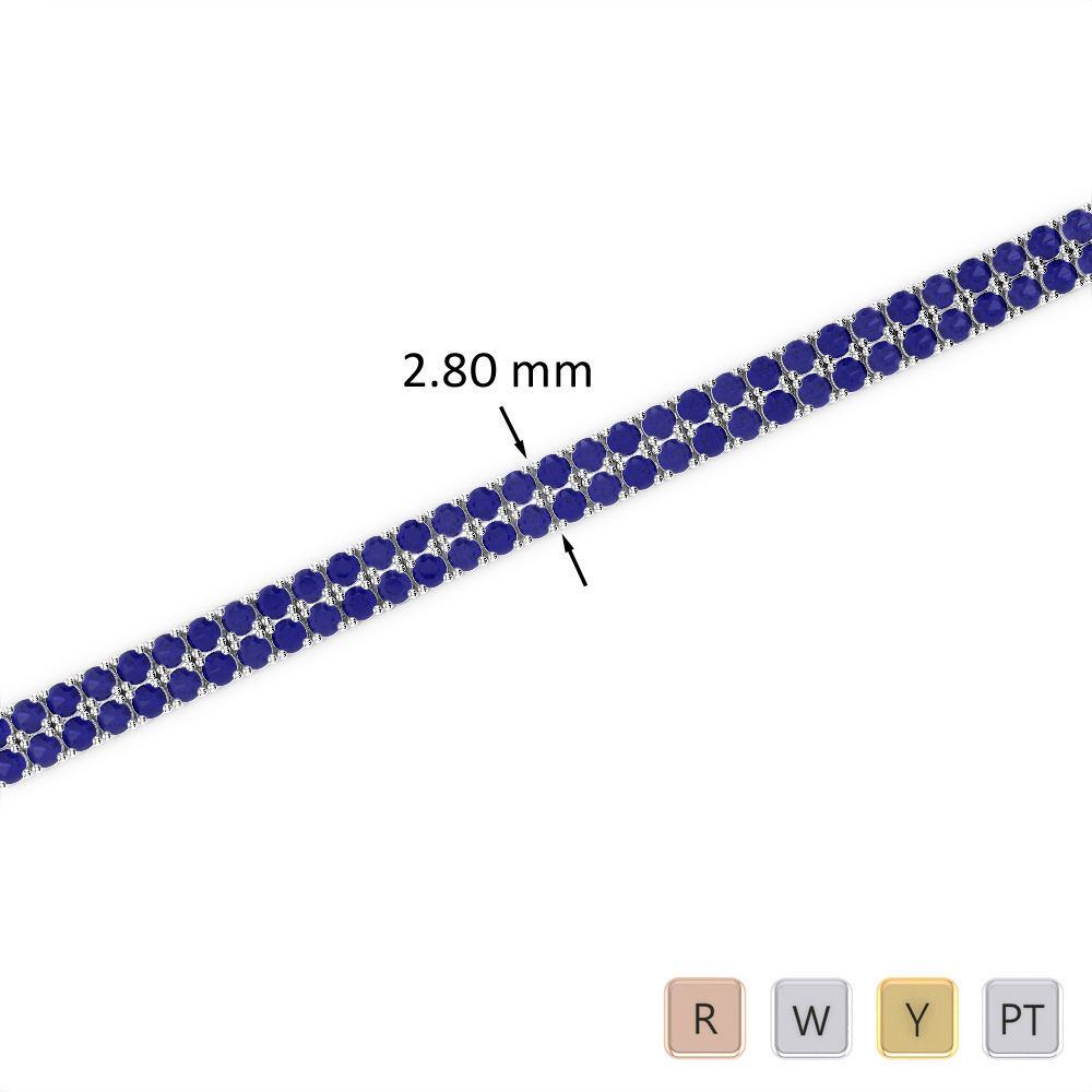 4 Ct Sapphire Bracelet in Gold/Platinum AGBRL-1030