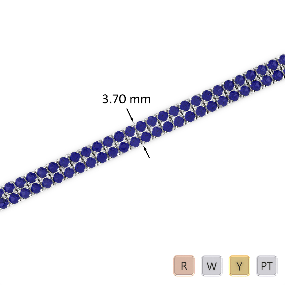 4 Ct Sapphire Bracelet in Gold/Platinum AGBRL-1031
