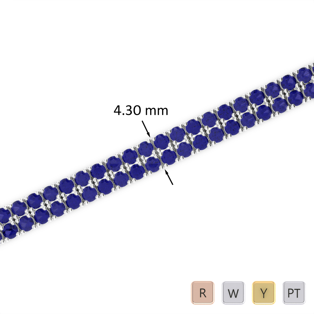 6 Ct Sapphire Bracelet in Gold/Platinum AGBRL-1032