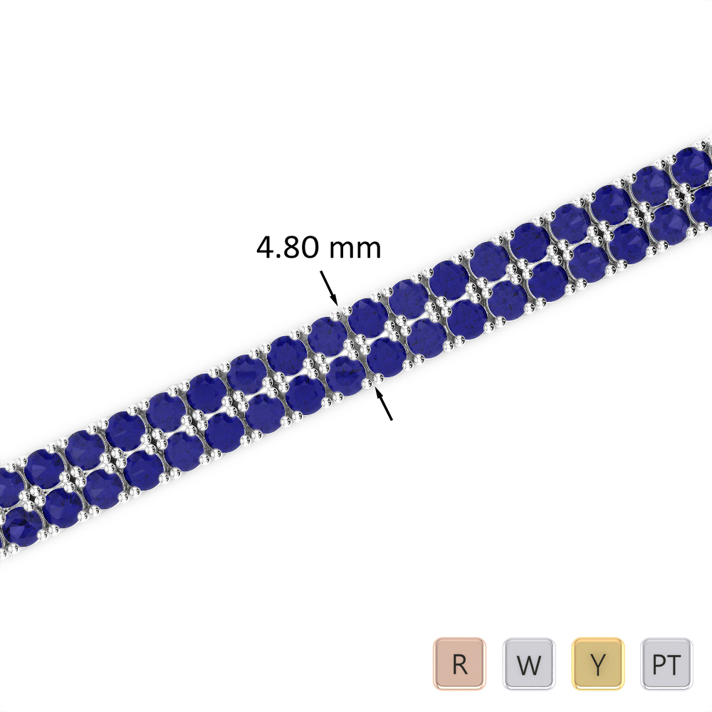 7 Ct Sapphire Bracelet in Gold/Platinum AGBRL-1033