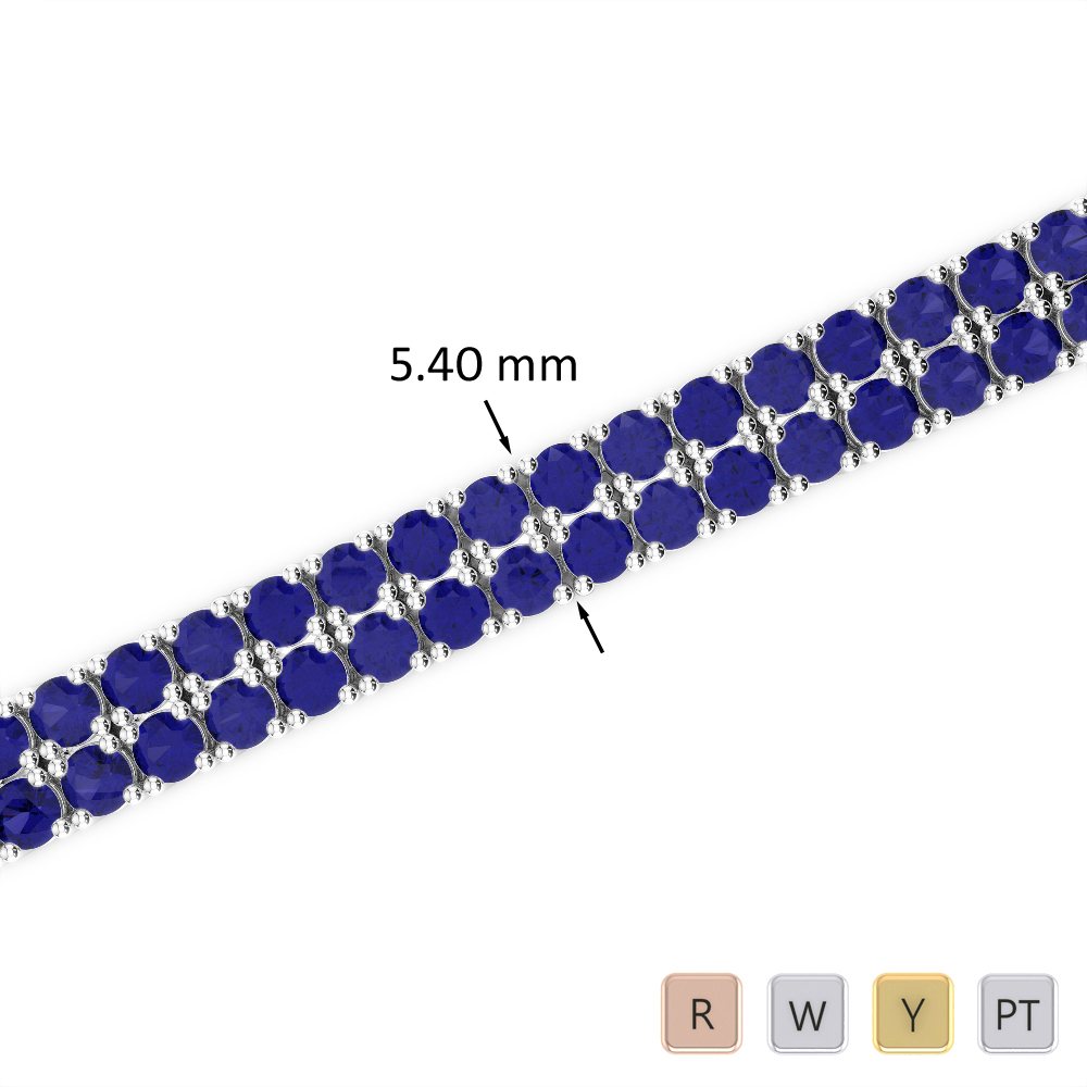 11 Ct Sapphire Bracelet in Gold/Platinum AGBRL-1035