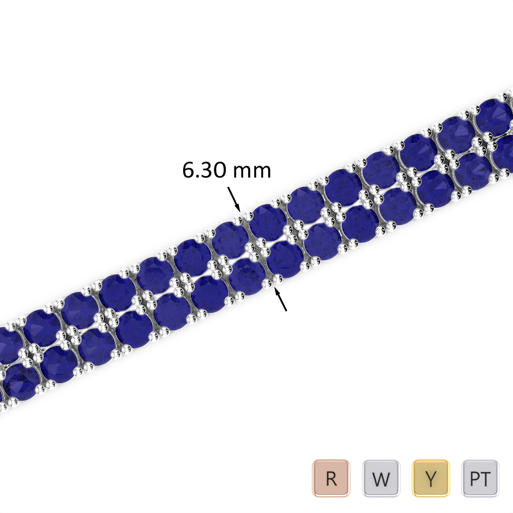 15 Ct Sapphire Bracelet in Gold/Platinum AGBRL-1037