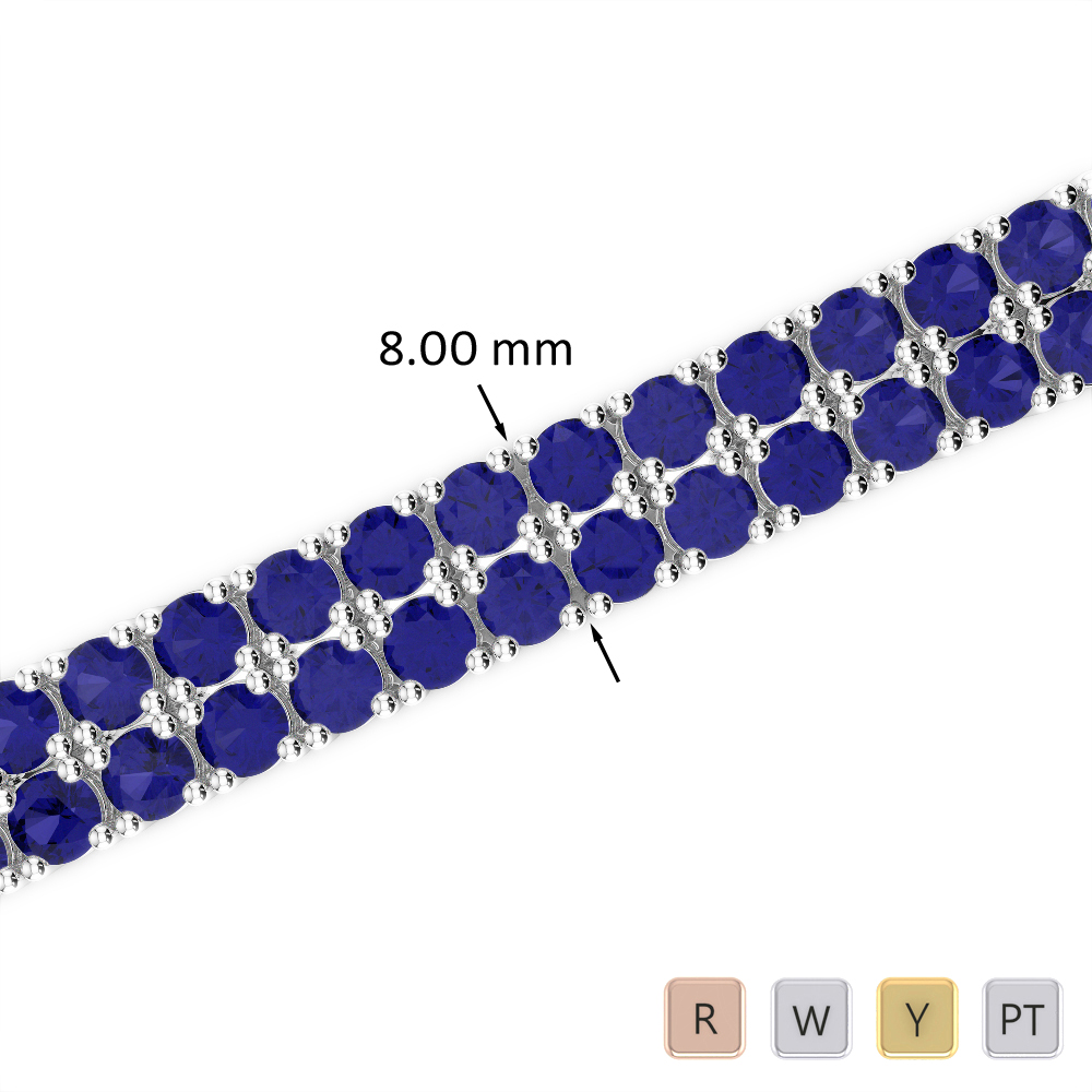 29 Ct Sapphire Bracelet in Gold/Platinum AGBRL-1039