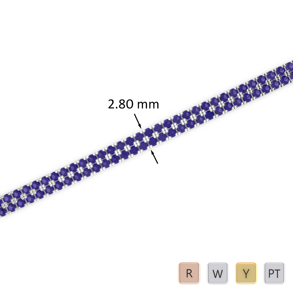 3 Ct Sapphire Bracelet in Gold/Platinum AGBRL-1041