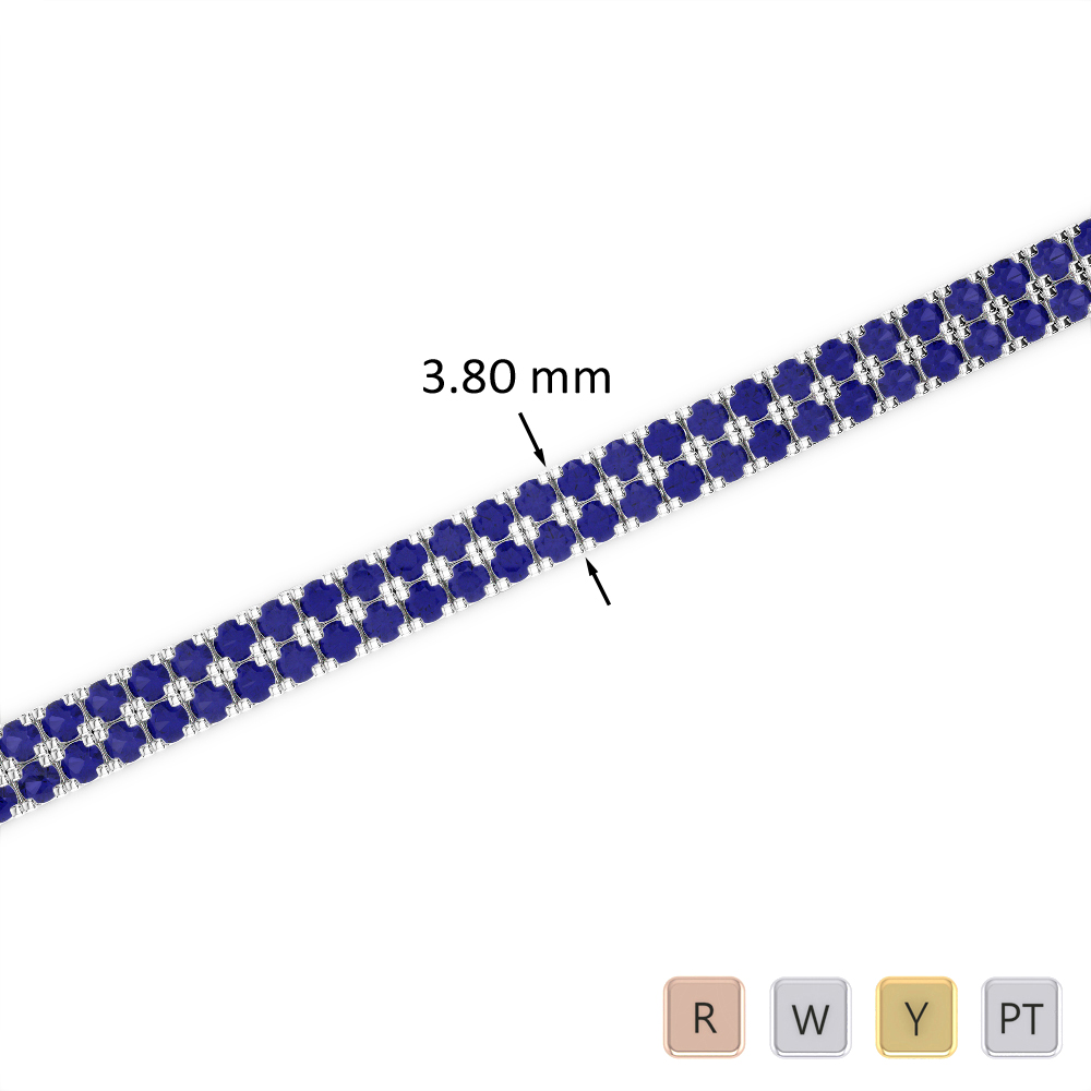 4 Ct Sapphire Bracelet in Gold/Platinum AGBRL-1042