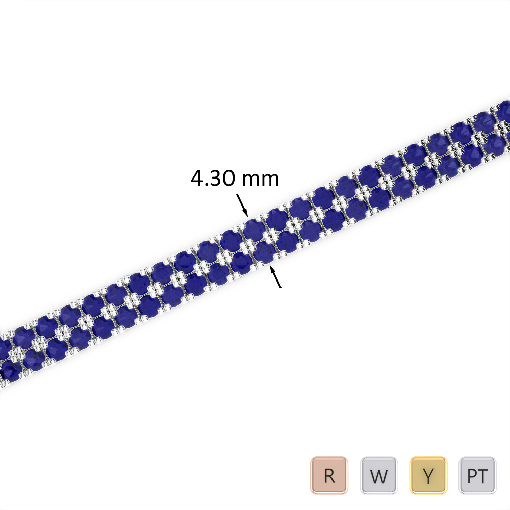 6 Ct Sapphire Bracelet in Gold/Platinum AGBRL-1043