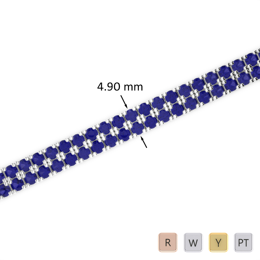 6 Ct Sapphire Bracelet in Gold/Platinum AGBRL-1044