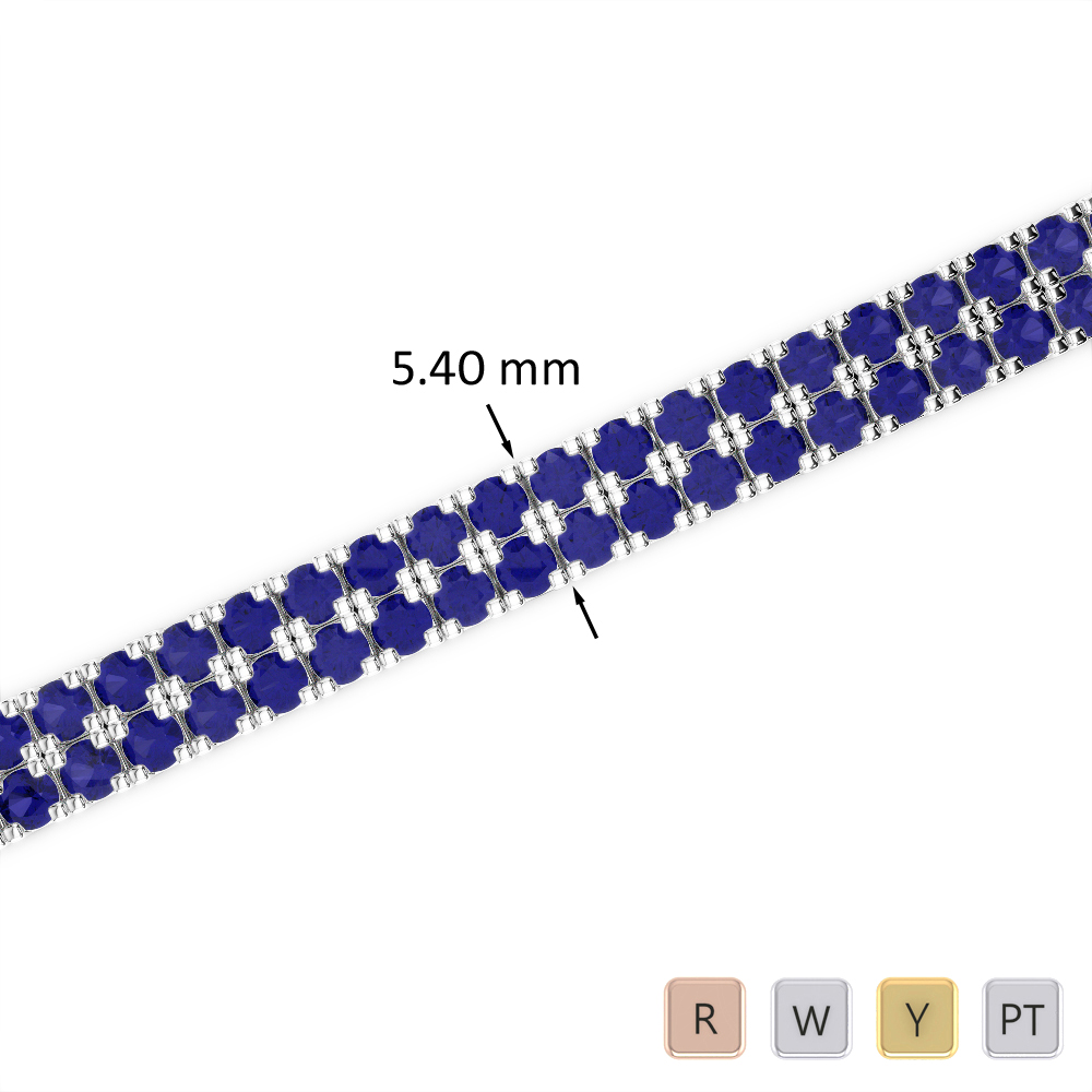 11 Ct Sapphire Bracelet in Gold/Platinum AGBRL-1046