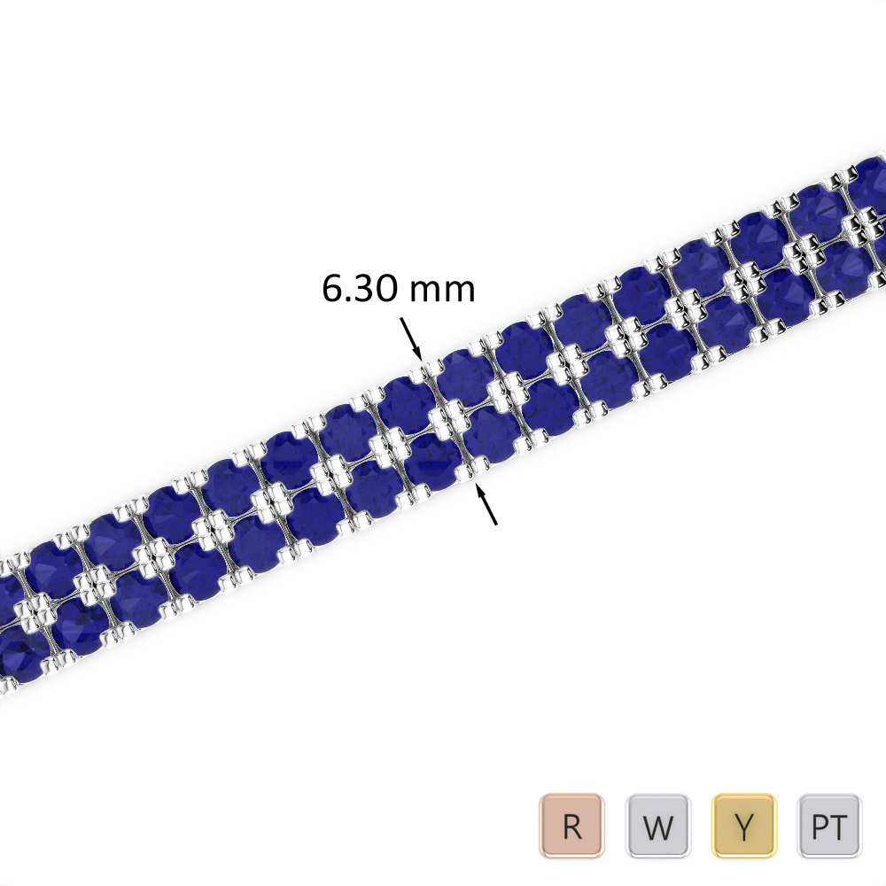 14 Ct Sapphire Bracelet in Gold/Platinum AGBRL-1048