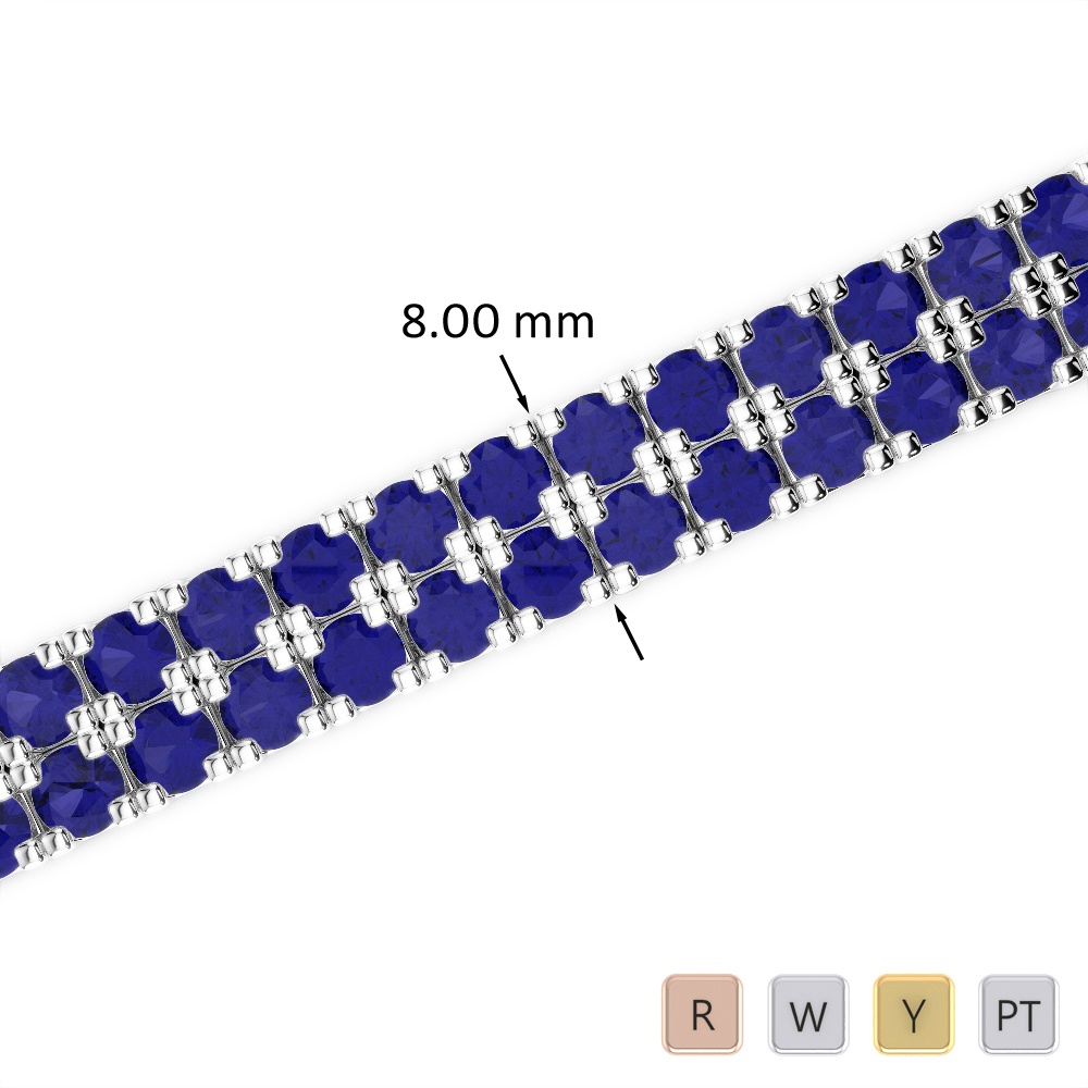 27 Ct Sapphire Bracelet in Gold/Platinum AGBRL-1050