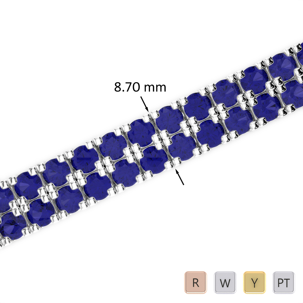 29 Ct Sapphire Bracelet in Gold/Platinum AGBRL-1051