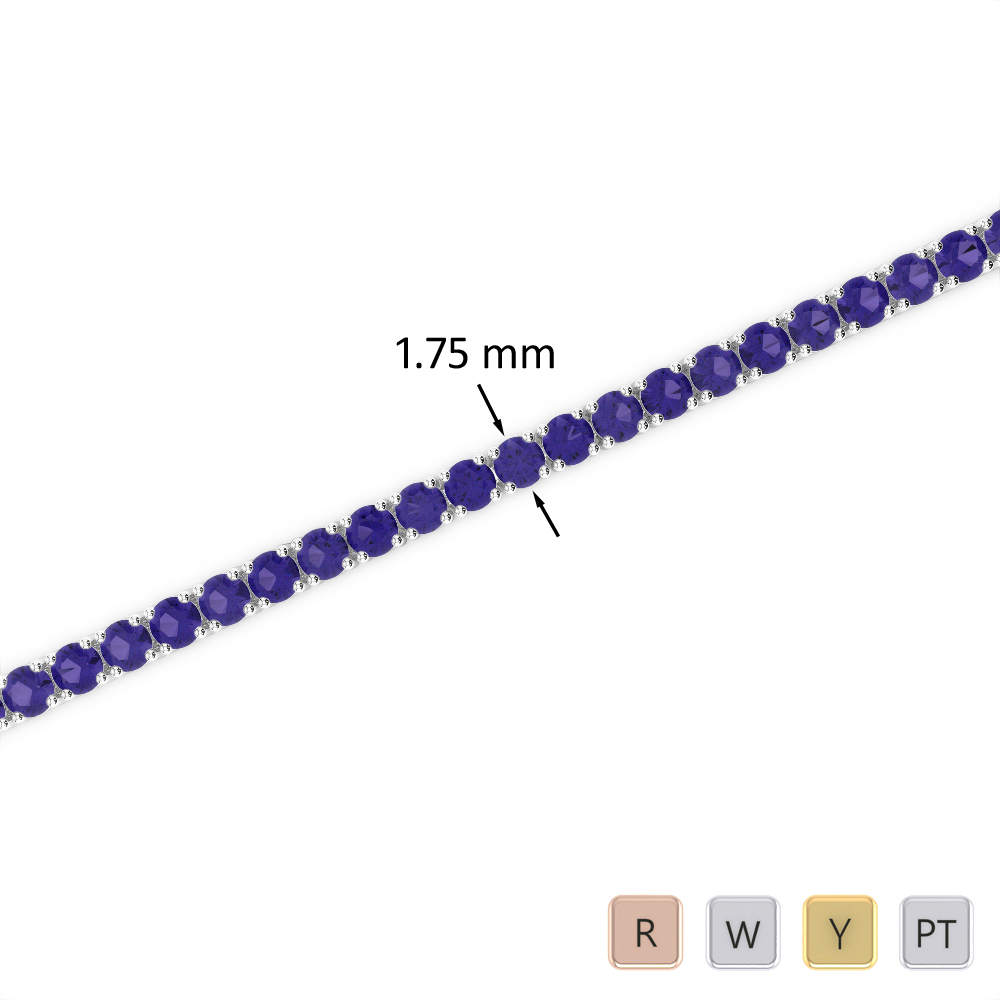 2 Ct Tanzanite Bracelet in Gold/Platinum AGBRL-1002