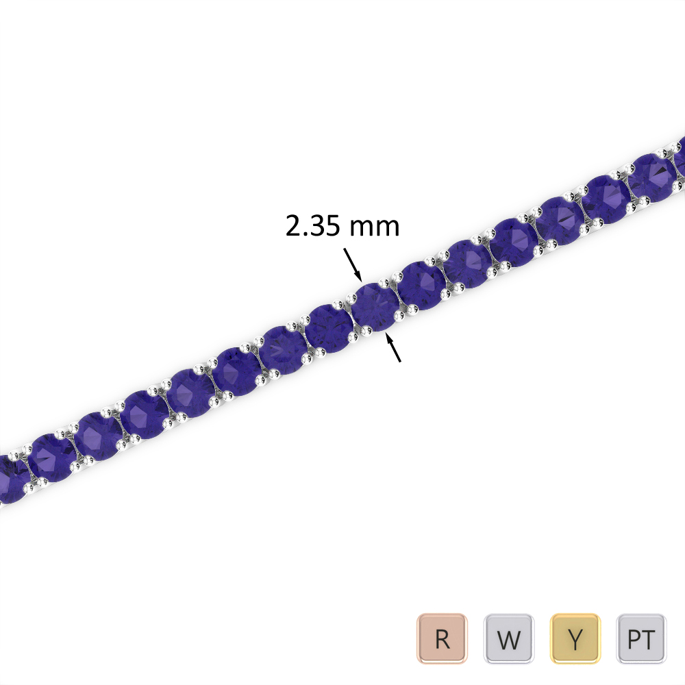 3 Ct Tanzanite Bracelet in Gold/Platinum AGBRL-1005