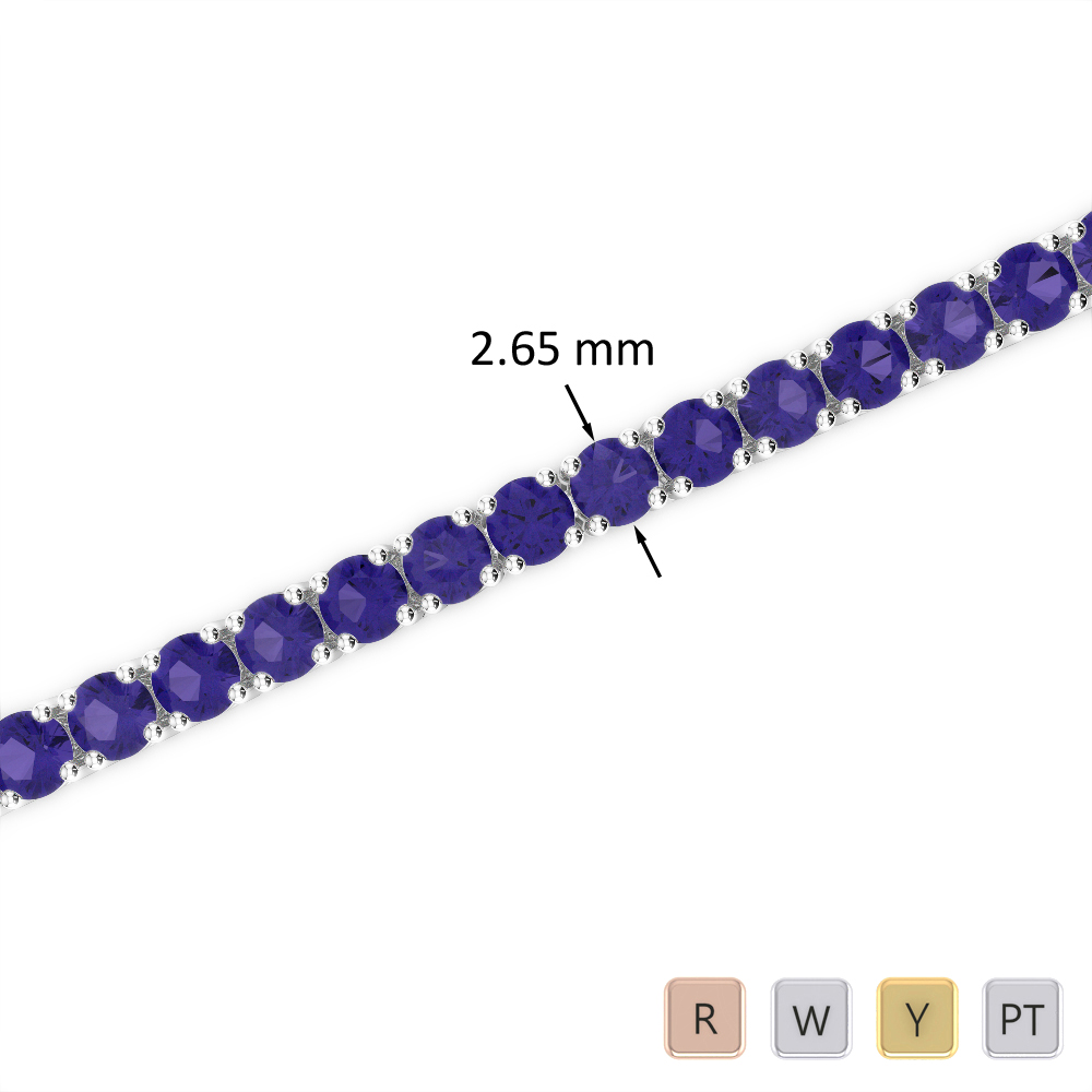 6 Ct Tanzanite Bracelet in Gold/Platinum AGBRL-1007