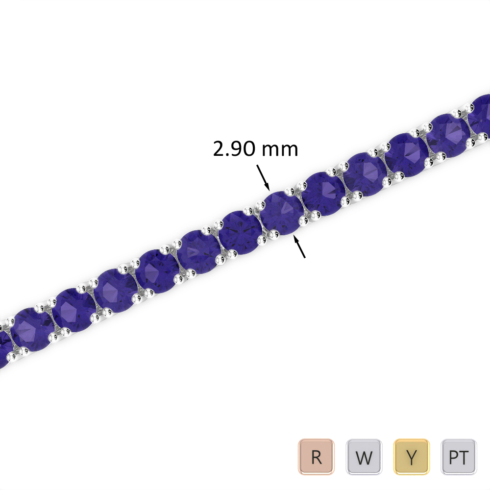 7 Ct Tanzanite Bracelet in Gold/Platinum AGBRL-1008