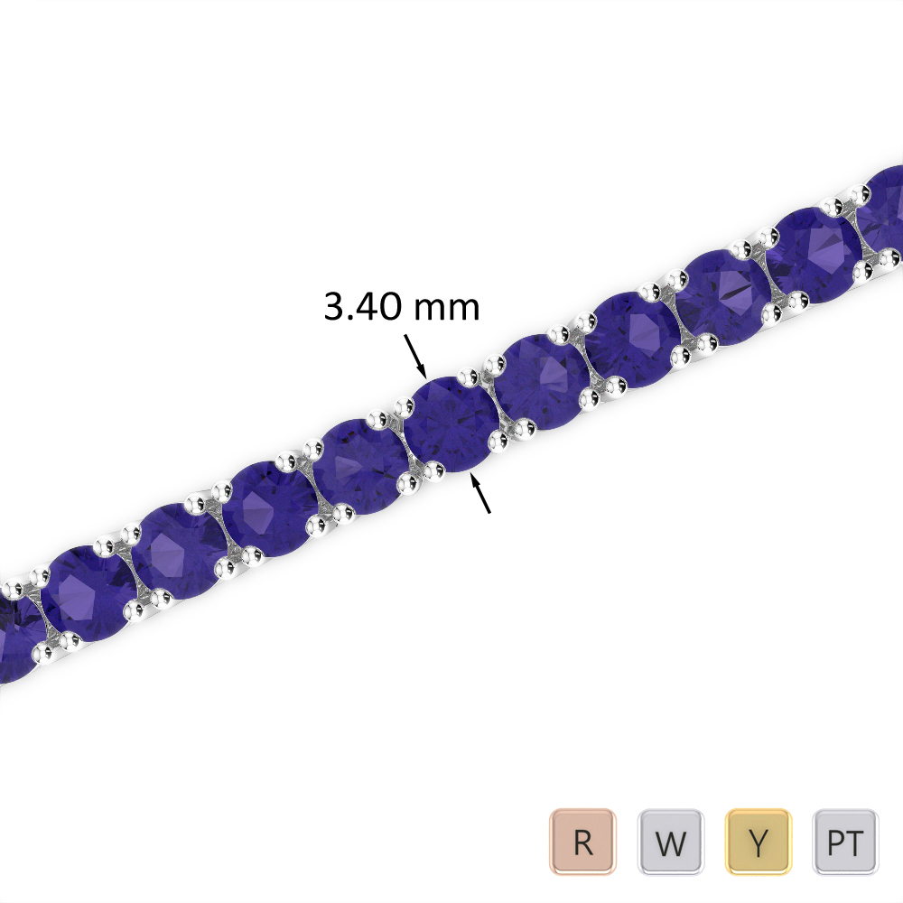 10 Ct Tanzanite Bracelet in Gold/Platinum AGBRL-1009