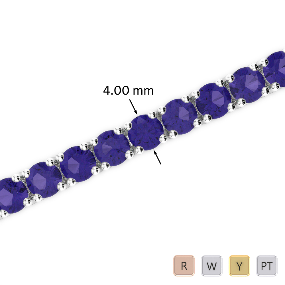 16 Ct Tanzanite Bracelet in Gold/Platinum AGBRL-1011