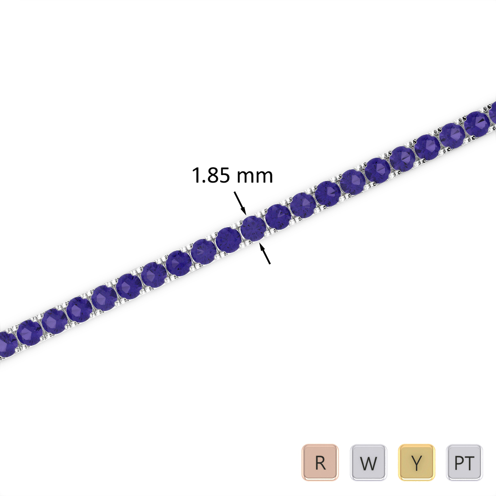 2 Ct Tanzanite Bracelet in Gold/Platinum AGBRL-1013