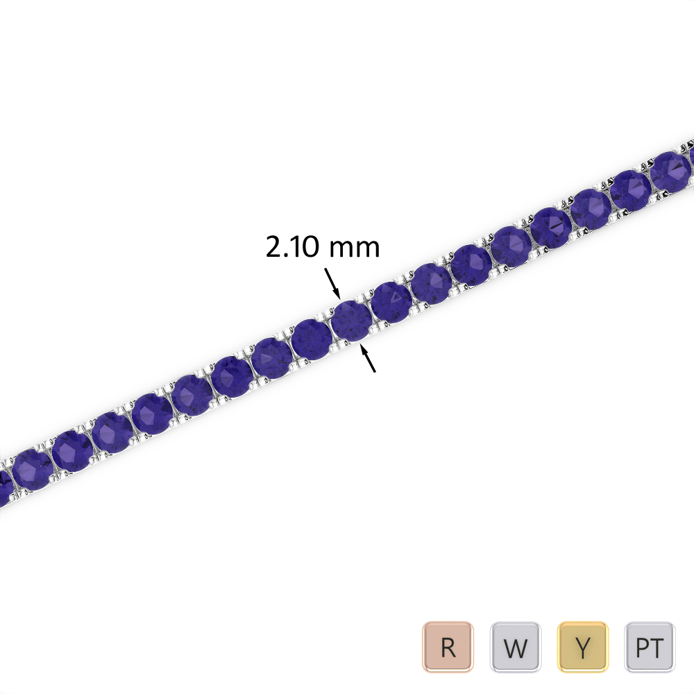 3 Ct Tanzanite Bracelet in Gold/Platinum AGBRL-1014