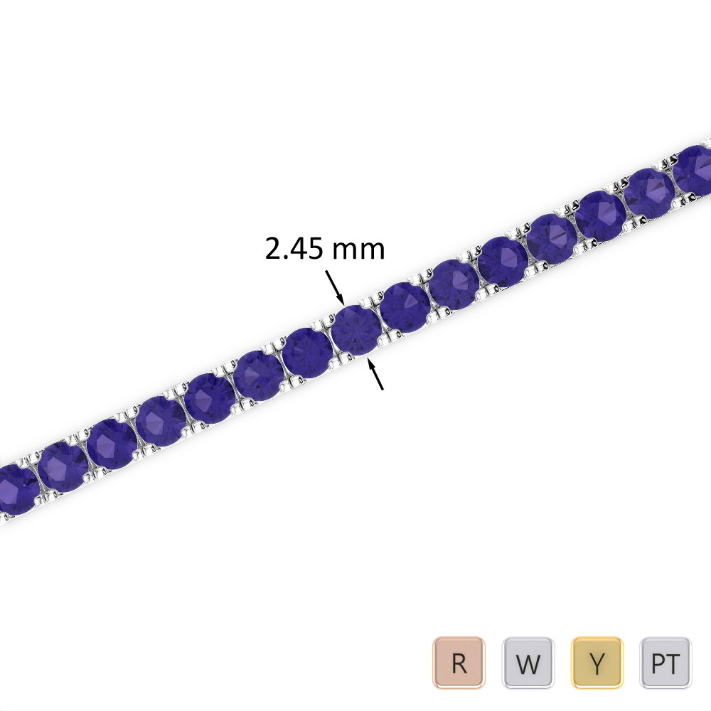 4 Ct Tanzanite Bracelet in Gold/Platinum AGBRL-1016