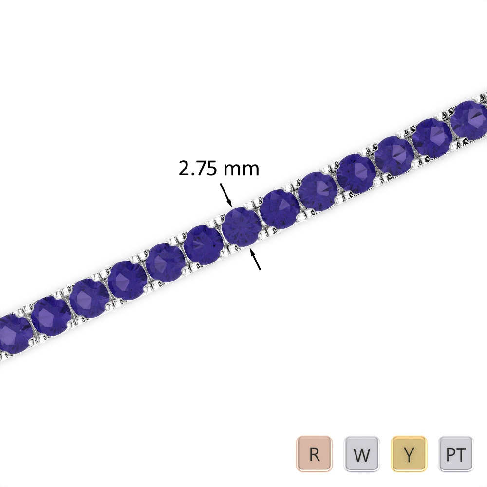 7 Ct Tanzanite Bracelet in Gold/Platinum AGBRL-1018