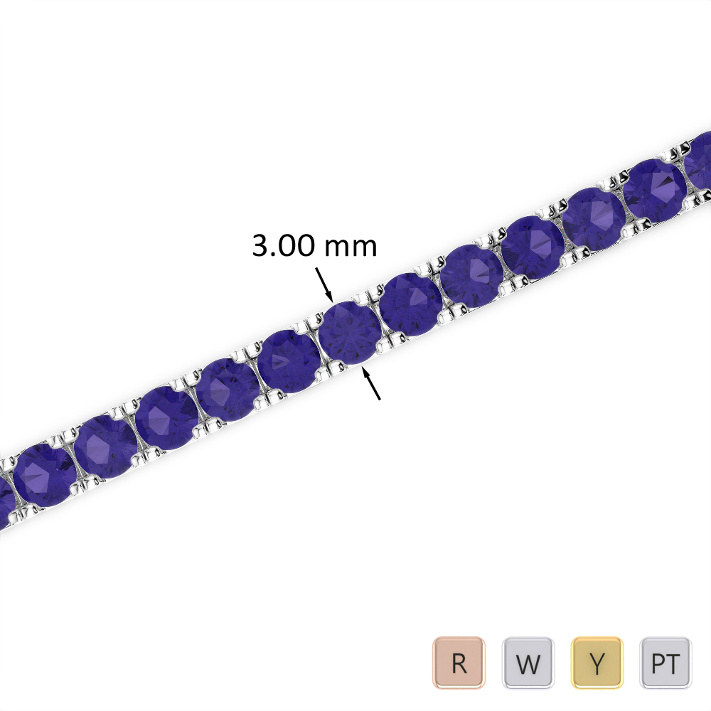 7 Ct Tanzanite Bracelet in Gold/Platinum AGBRL-1019