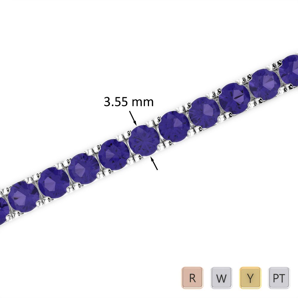 11 Ct Tanzanite Bracelet in Gold/Platinum AGBRL-1020