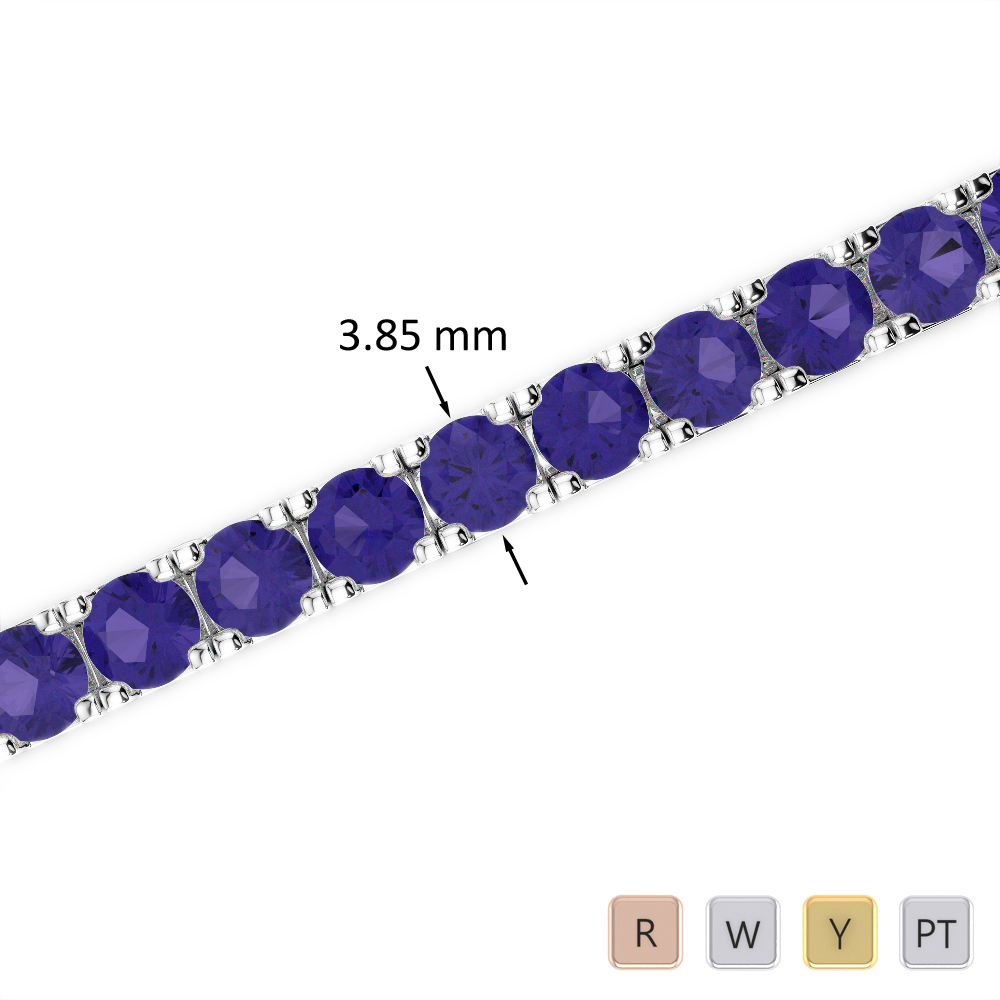 14 Ct Tanzanite Bracelet in Gold/Platinum AGBRL-1021