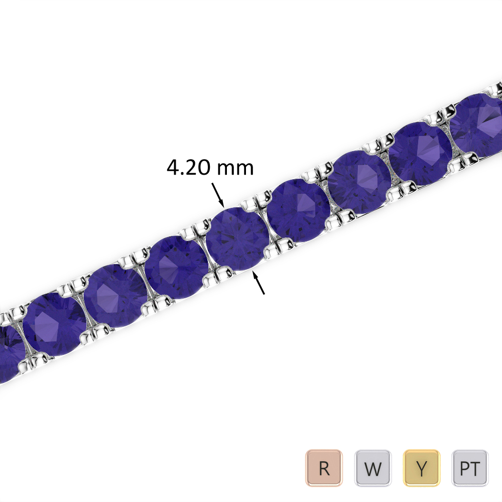 15 Ct Tanzanite Bracelet in Gold/Platinum AGBRL-1022