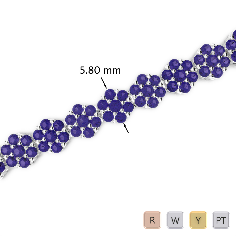 7 Ct Tanzanite Bracelet in Gold/Platinum AGBRL-1028