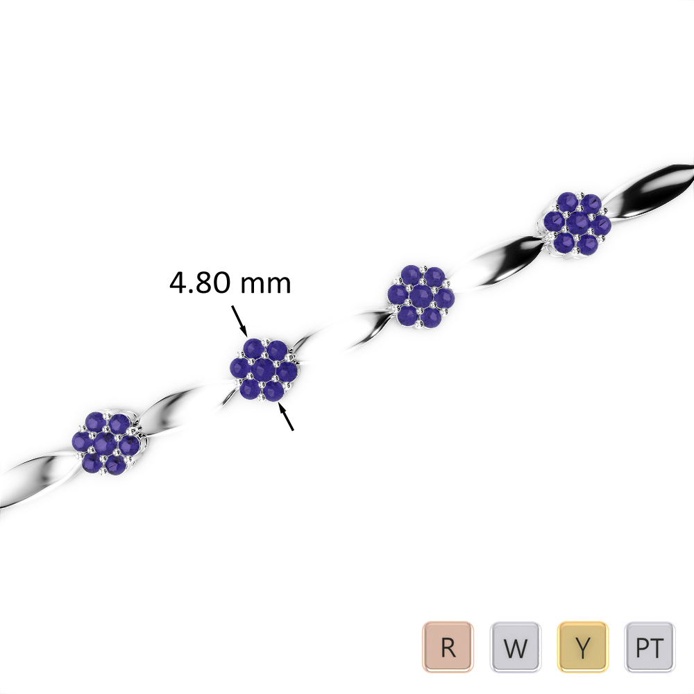 1 Ct Tanzanite Bracelet in Gold/Platinum AGBRL-1029