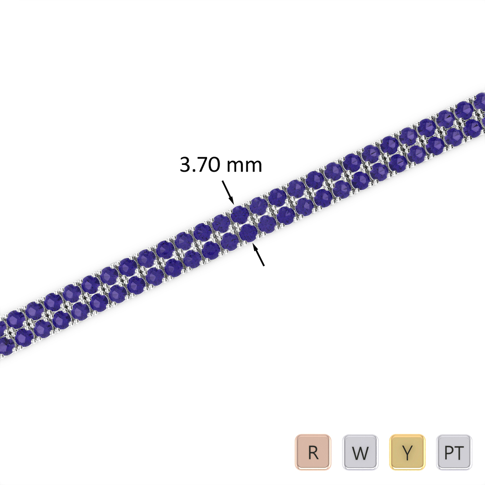 4 Ct Tanzanite Bracelet in Gold/Platinum AGBRL-1031