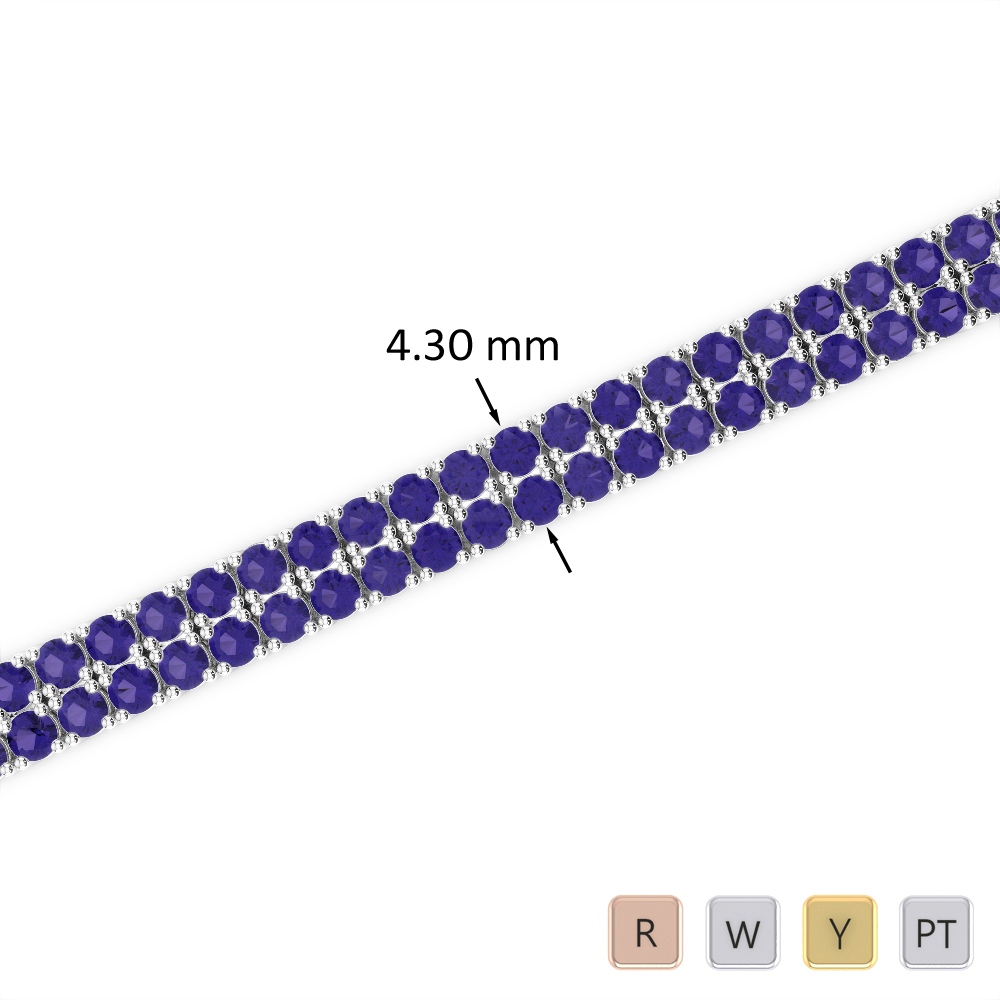6 Ct Tanzanite Bracelet in Gold/Platinum AGBRL-1032