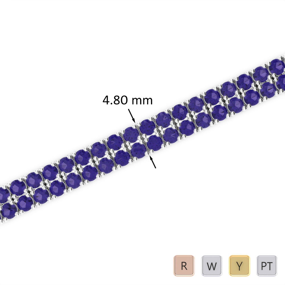7 Ct Tanzanite Bracelet in Gold/Platinum AGBRL-1033