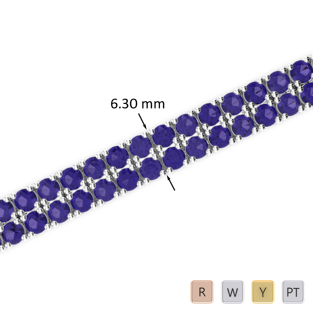 15 Ct Tanzanite Bracelet in Gold/Platinum AGBRL-1037