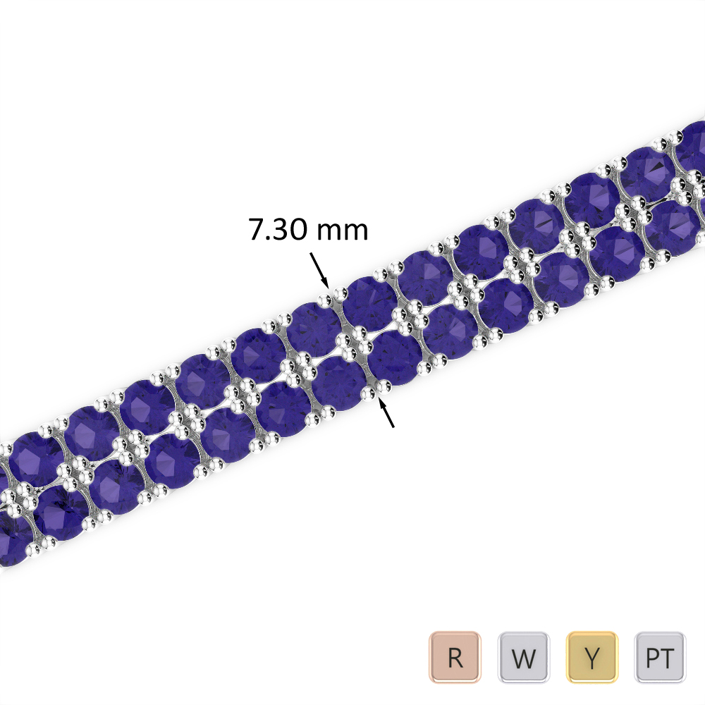 21 Ct Tanzanite Bracelet in Gold/Platinum AGBRL-1038