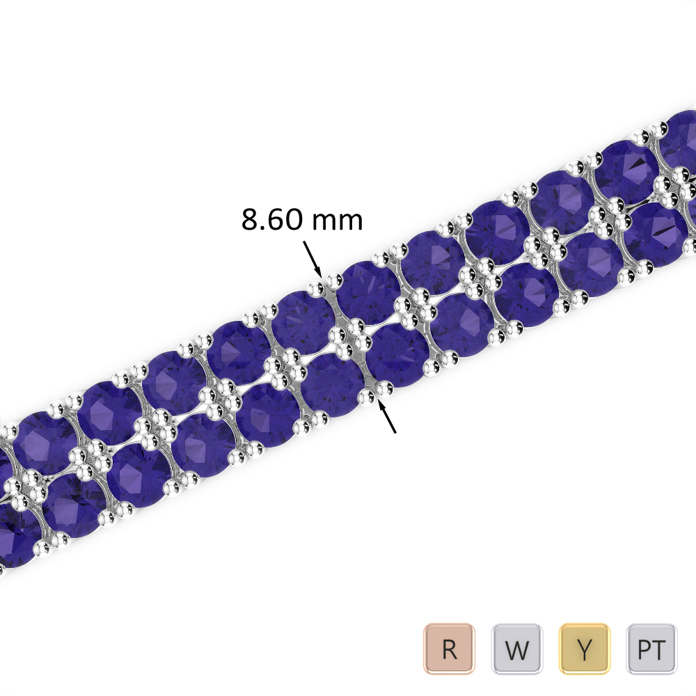 32 Ct Tanzanite Bracelet in Gold/Platinum AGBRL-1040