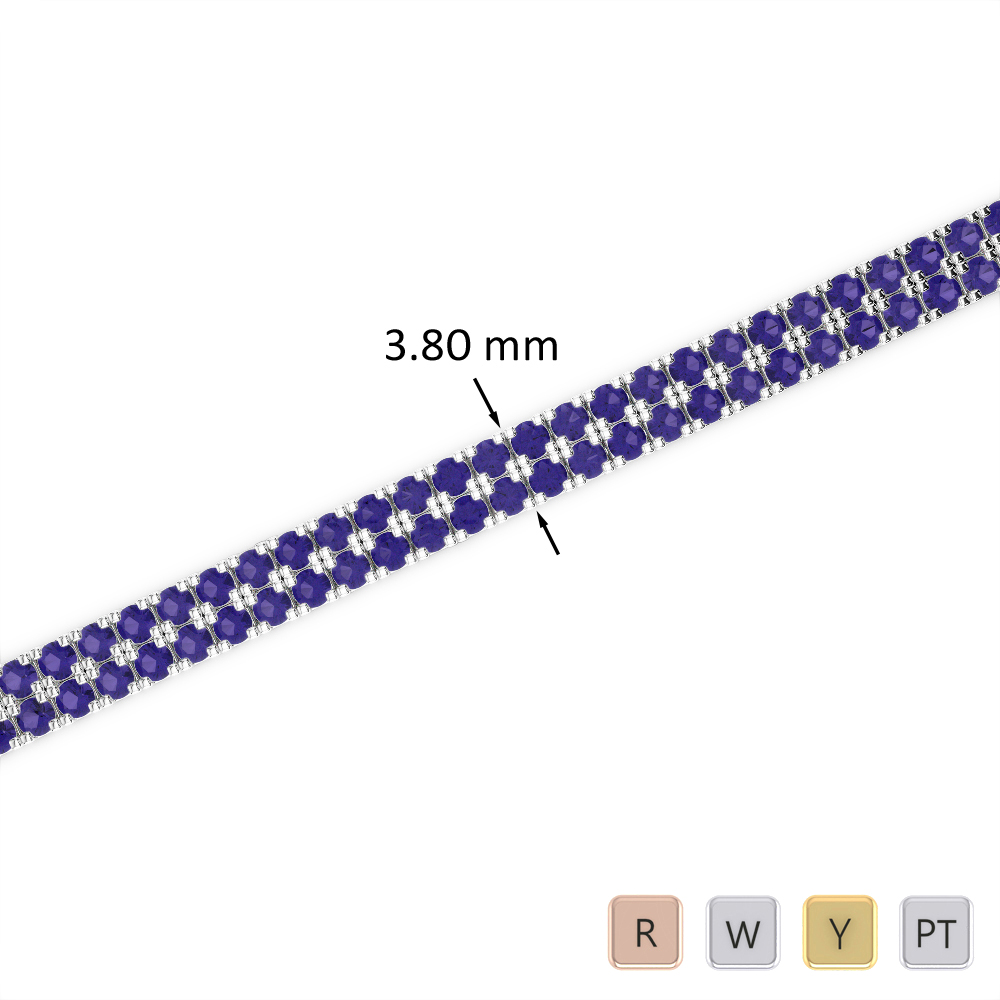 4 Ct Tanzanite Bracelet in Gold/Platinum AGBRL-1042